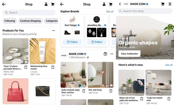 Facebook launches shopping tool in the UK and Canada